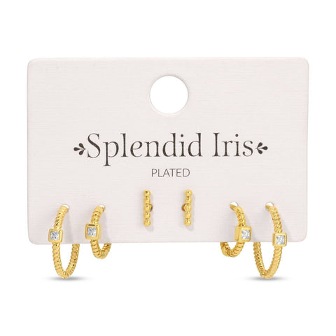 Twisted Hoops and Stud Set
