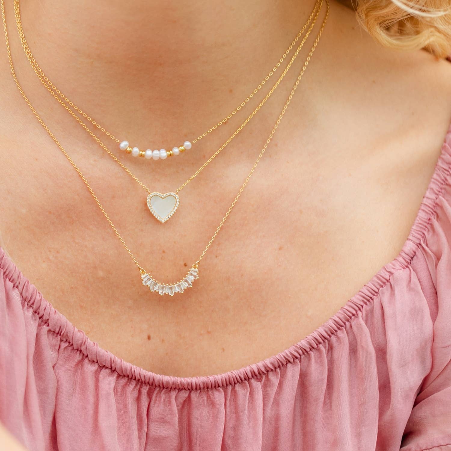Delicate Pearl Accented Necklace