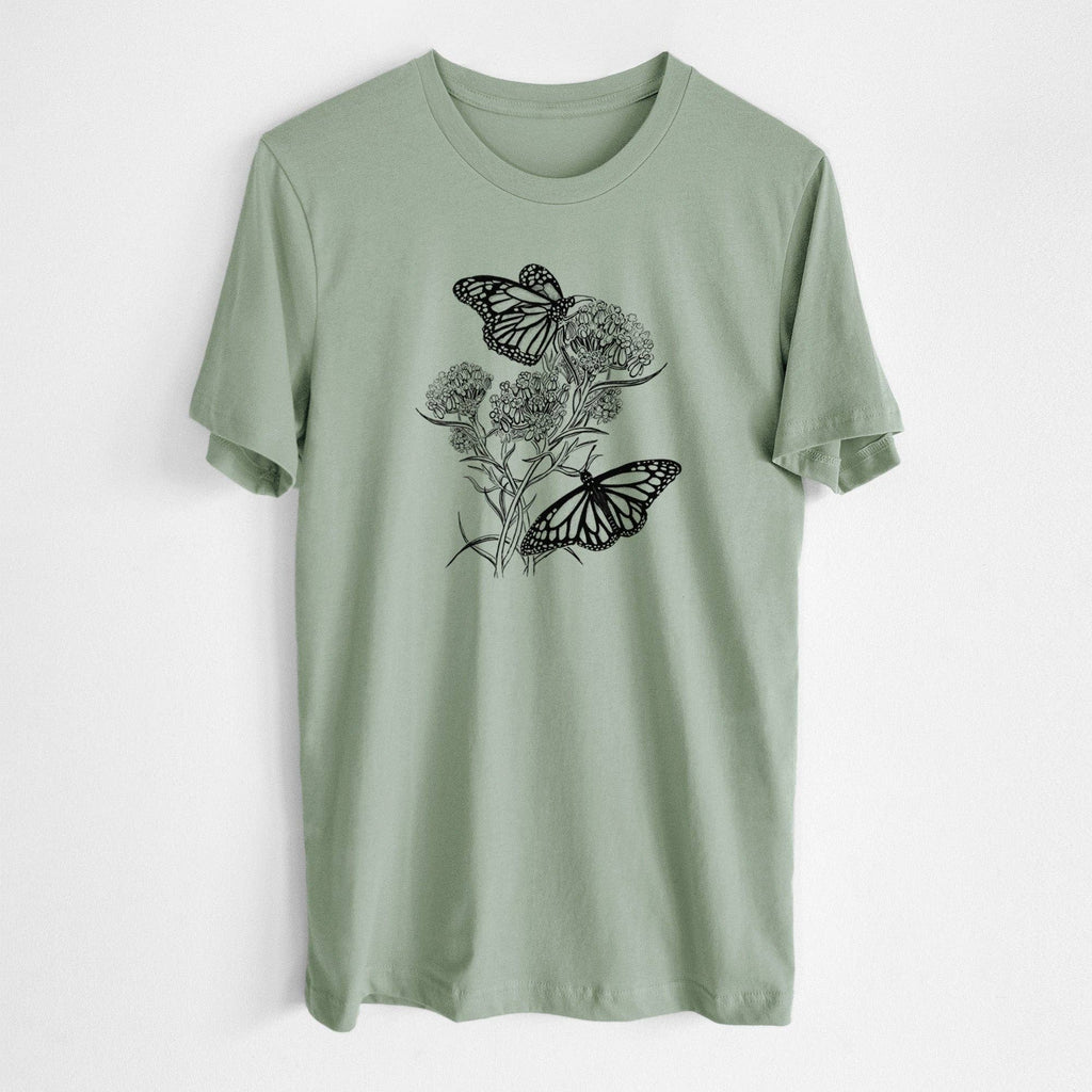 Because Tees - Narrowleaf Milkweed with Monarchs - Lightweight 100% Cotton Unisex Crewneck