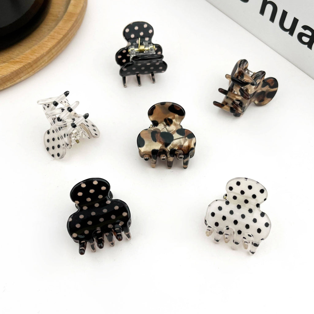 TheDivaSoap - Classic Mini Polka Dot Hair Claw Clip, Cute Small Hair Clip