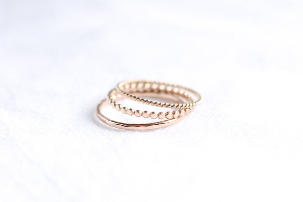 Foster Jewelry - Skinny Ring Set: Gold / 7.5