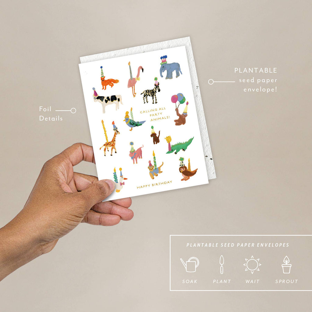 Seedlings - Animal Party - Birthday Card