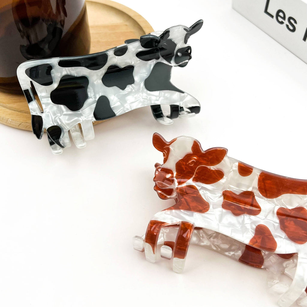 TheDivaSoap - Cow Print Hair Claw Clip, Cute Animal Hair Accessory