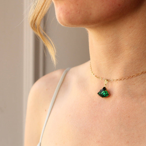 Emerald Green Art Deco Necklace: 18