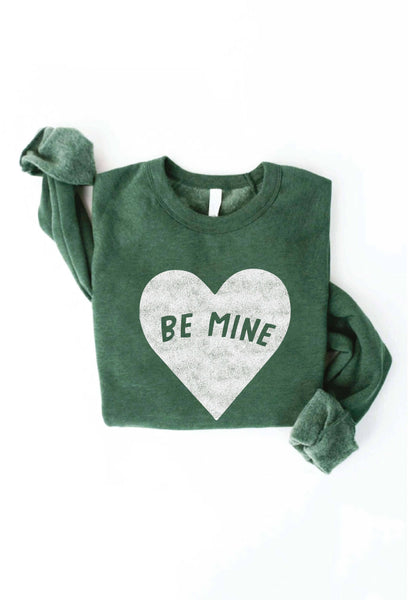 BE MINE Sweatshirt: L / HEATHER DUST