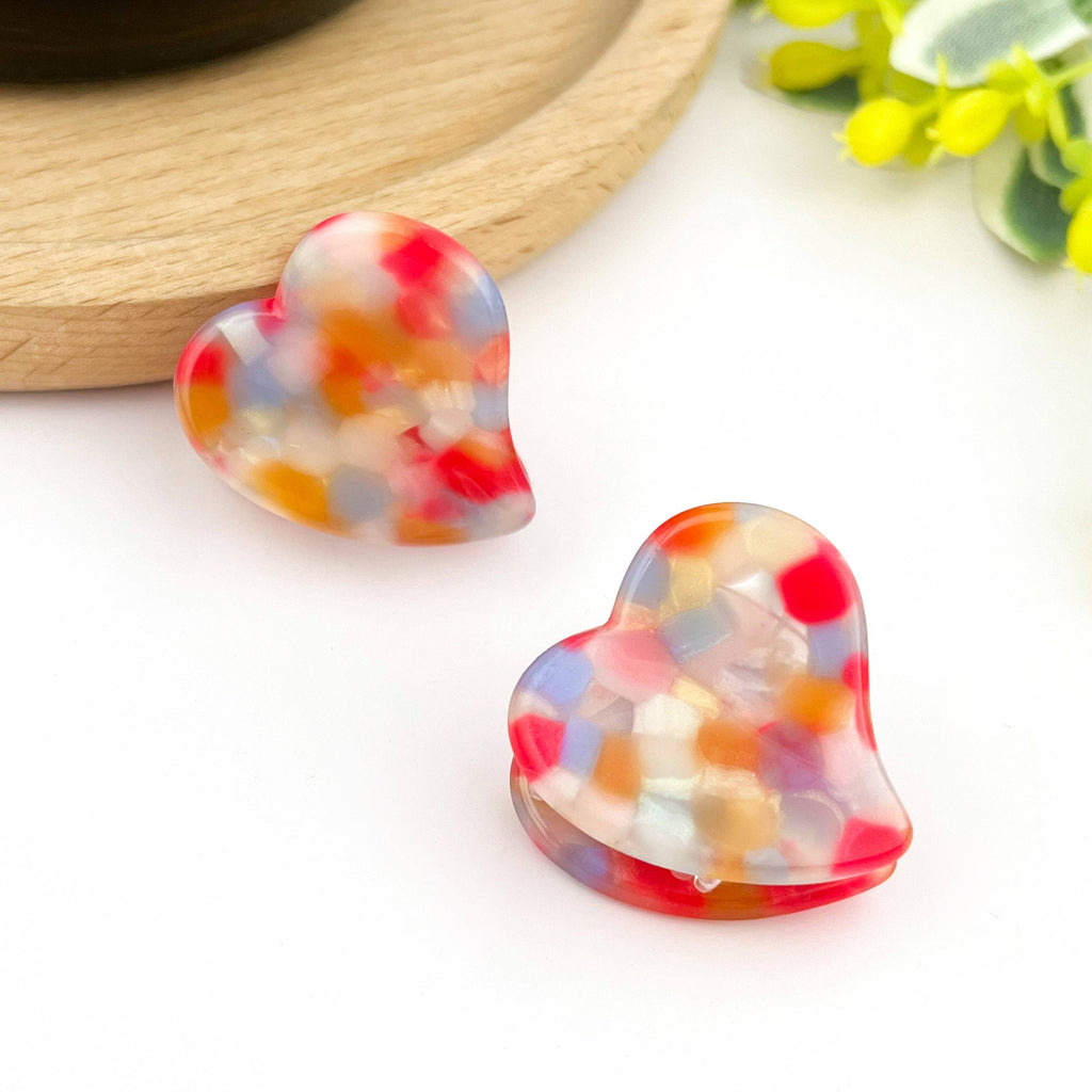 TheDivaSoap - Cute Mini Heart Acetate Claw Clip, Valentine's Day Hair Clip