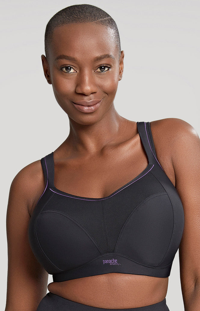 Nonwired Sports Bra | Black/Purple