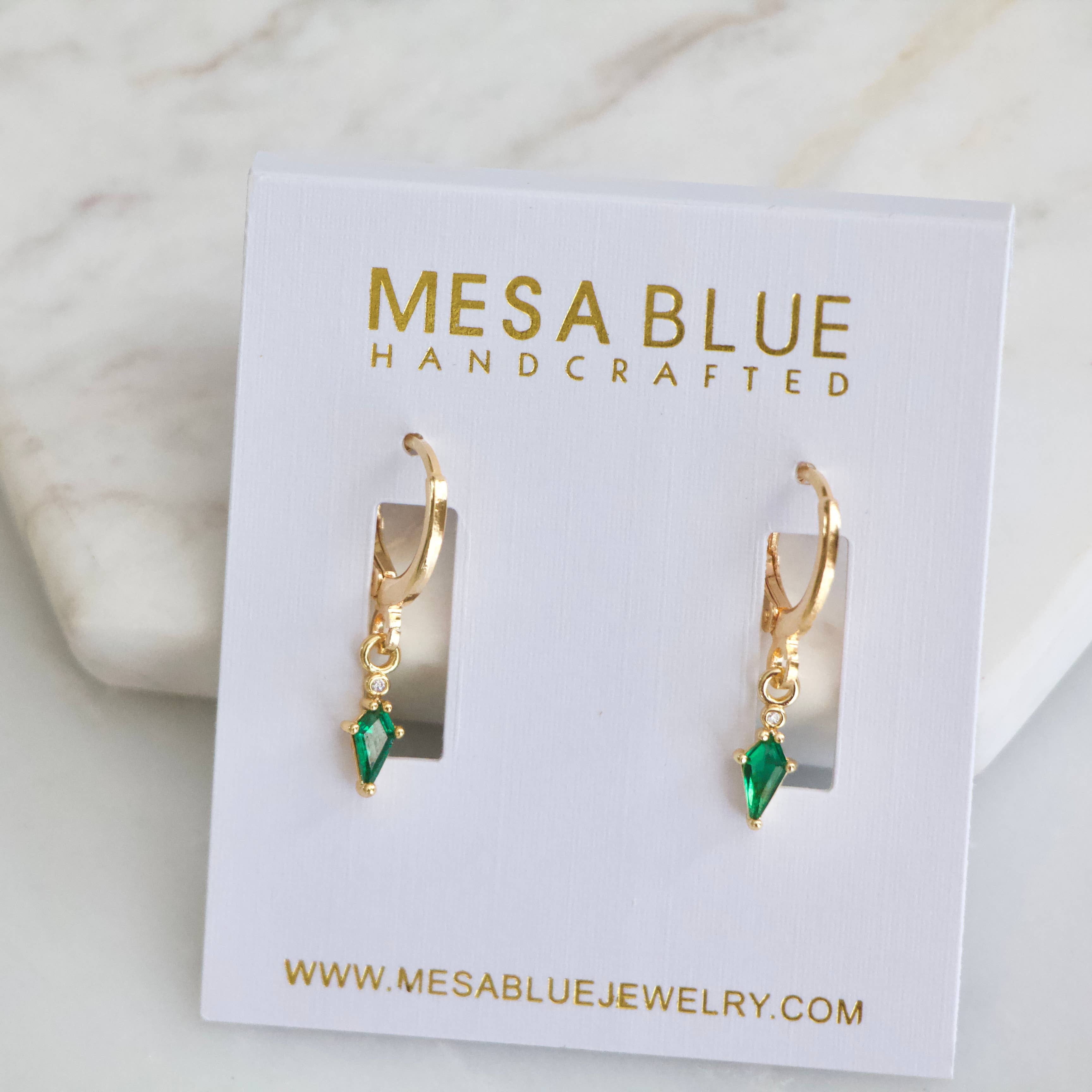 Emerald Green Huggie Earrings