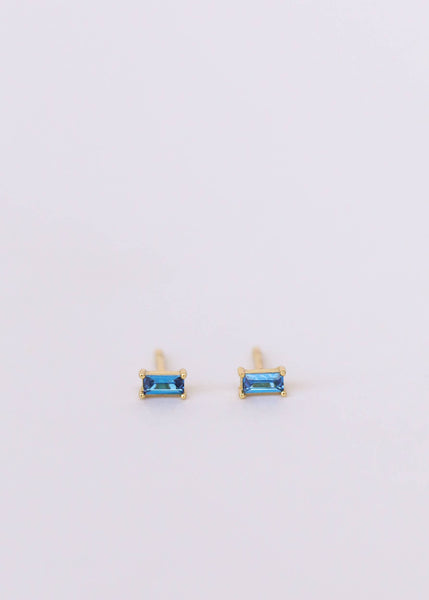 Baguette - Sapphire Earrings