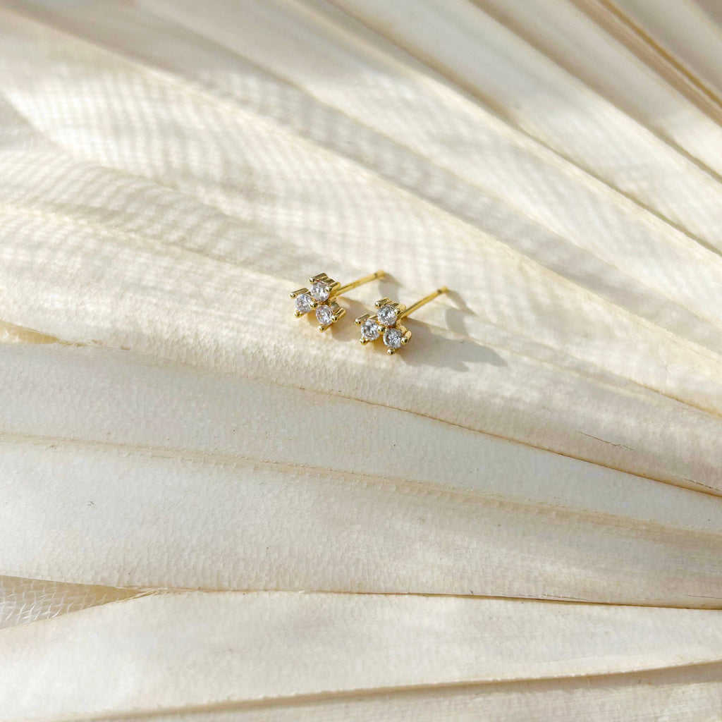 Dainty CZ Trinity Studs