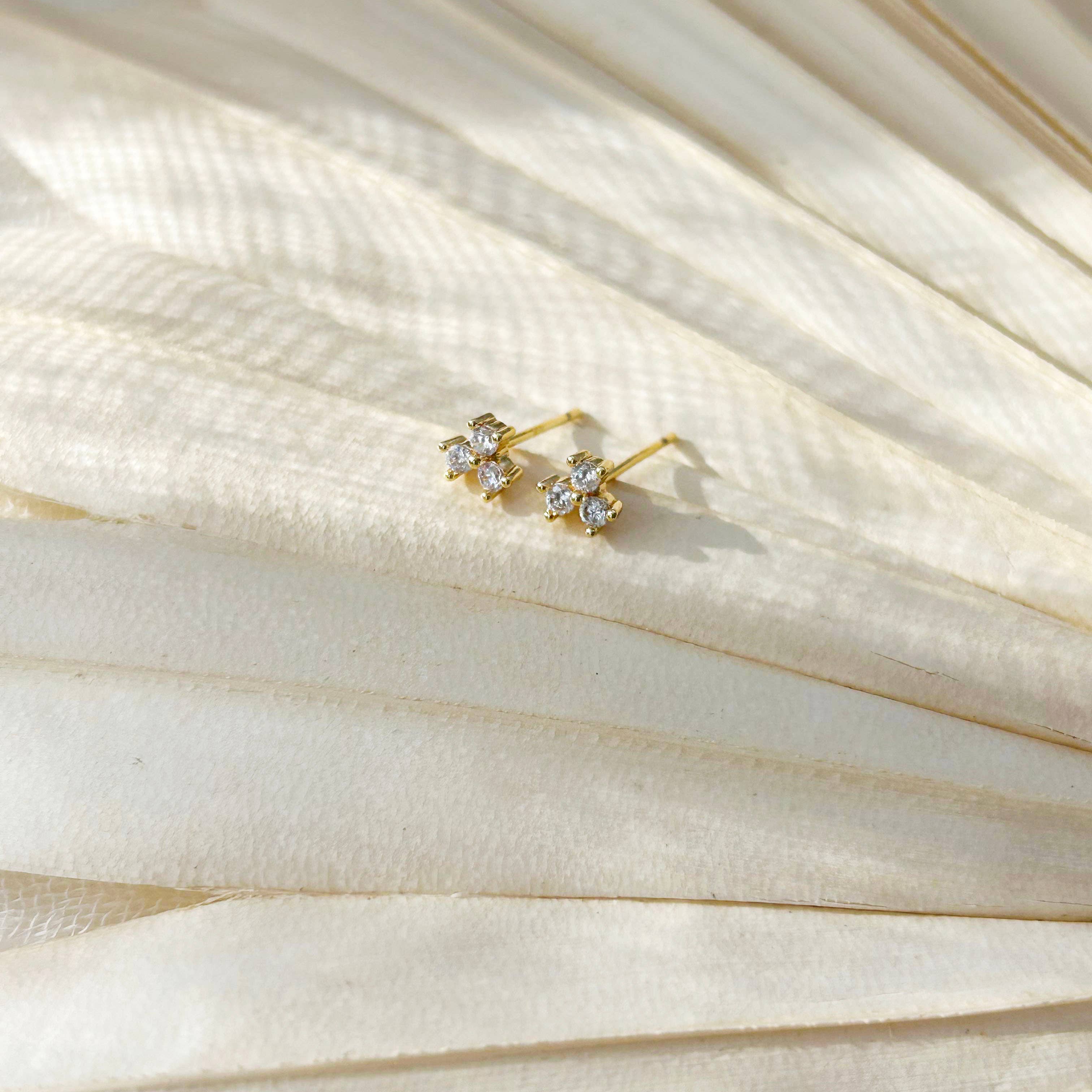 Dainty CZ Trinity Studs