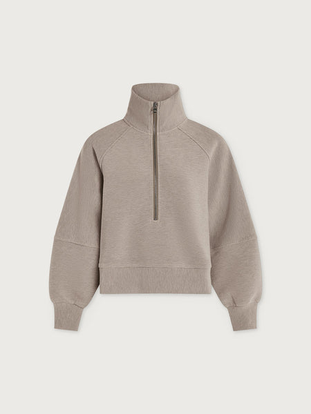 Women's Milano  Half Zip Sweat | Taupe Marl