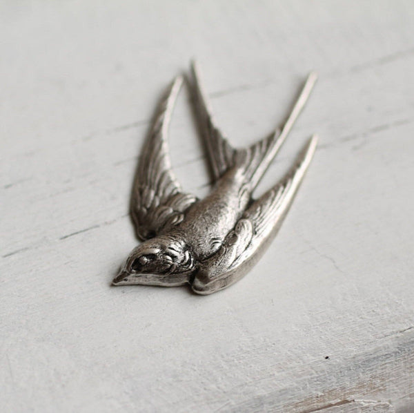 Silver Bird Brooch