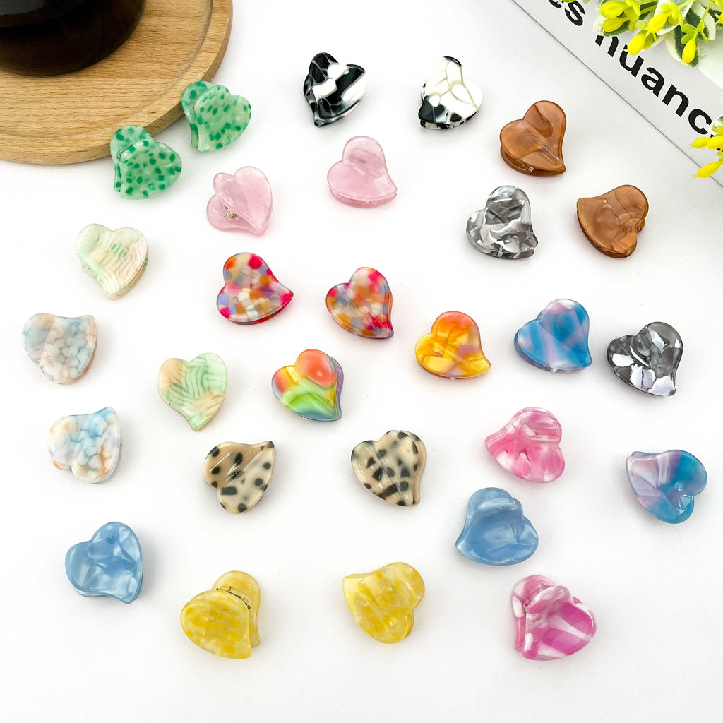 TheDivaSoap - Cute Mini Heart Acetate Claw Clip, Valentine's Day Hair Clip