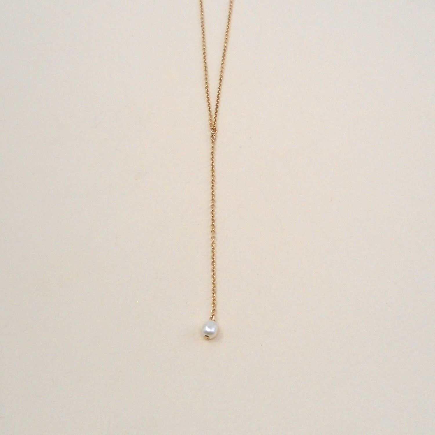 Dainty Pearl Lariat Necklace