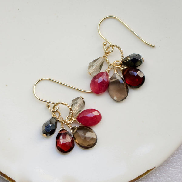 a.v. max - Semi Precious Cluster Earrings: Tundru