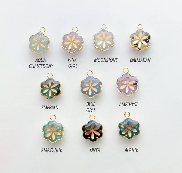 Camille - Gemstone Flower Pendant Necklace