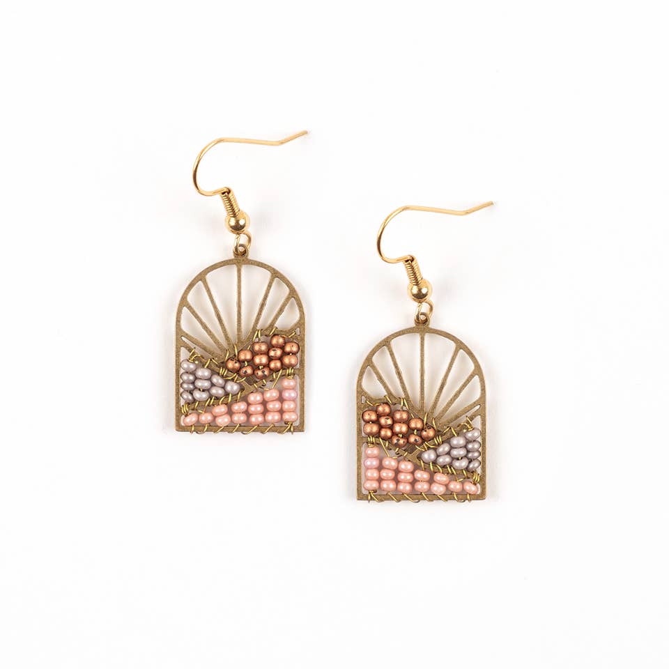 Altiplano - Sunrise Brass and Bead Earrings