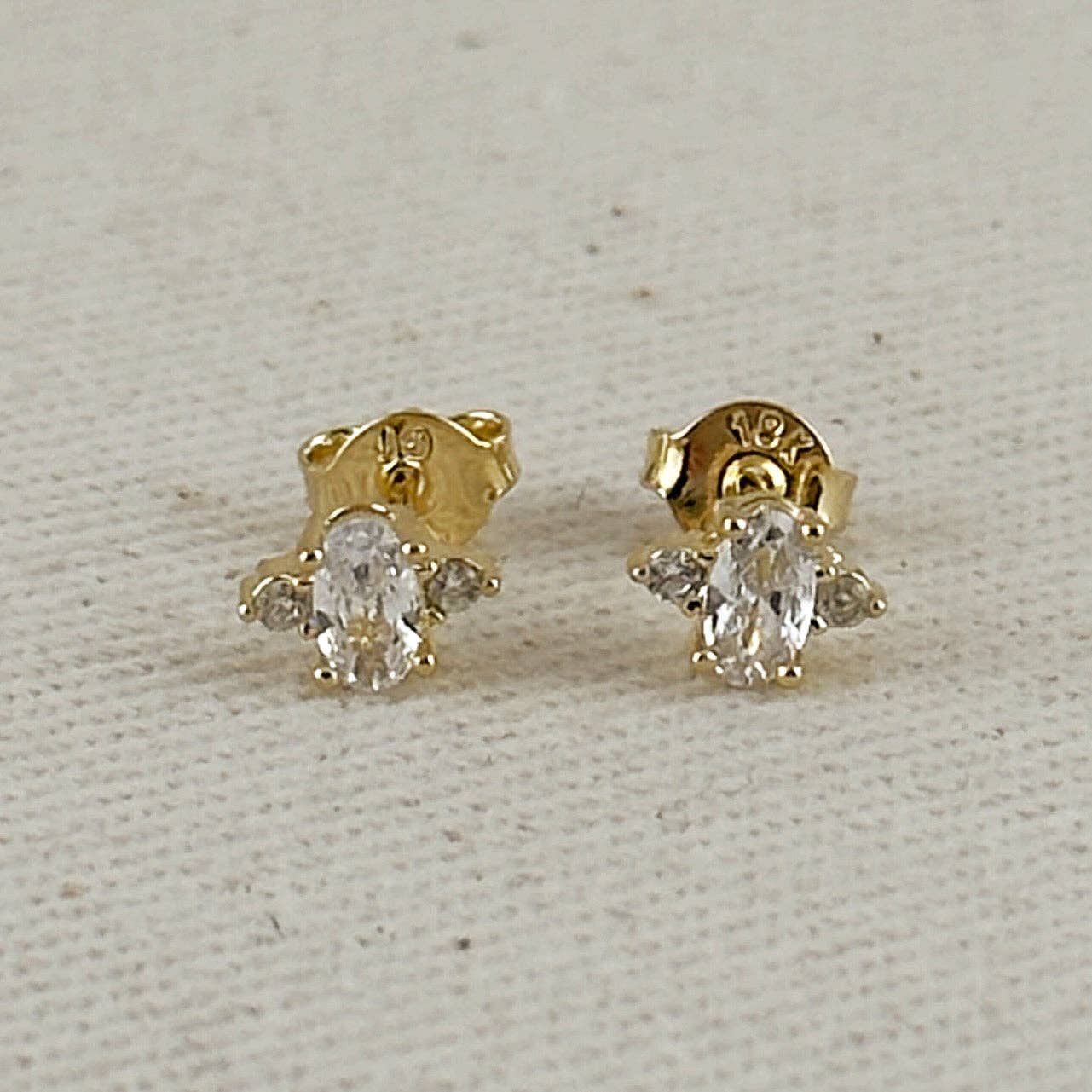 Mini Oval CZ Stud Earrings