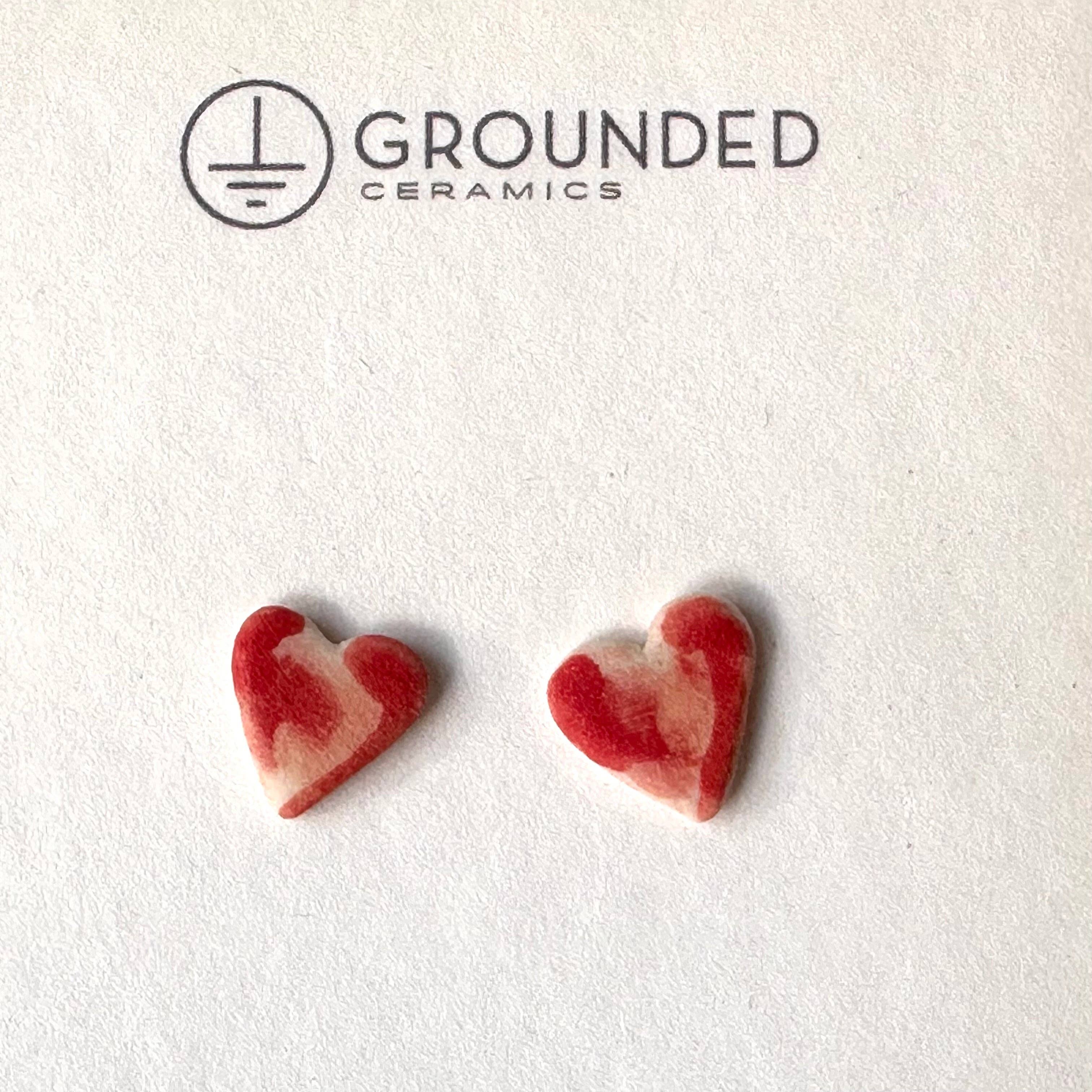 Porcelain Heart stud earring