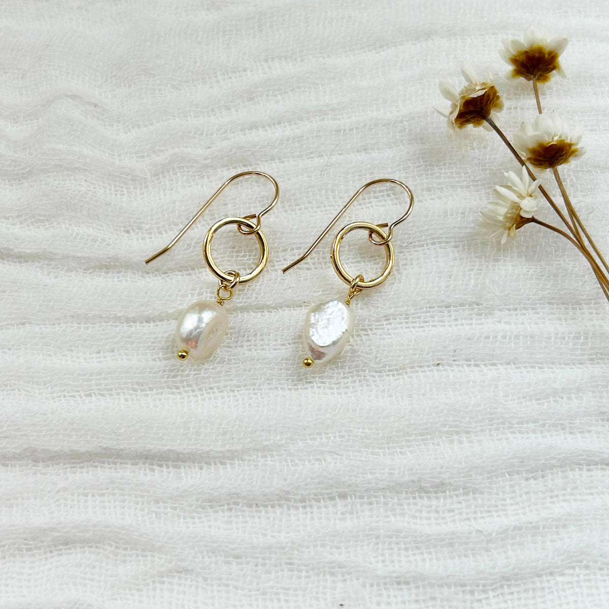KARA | TOZER - Gold Filled Genuine Pearl Dangles