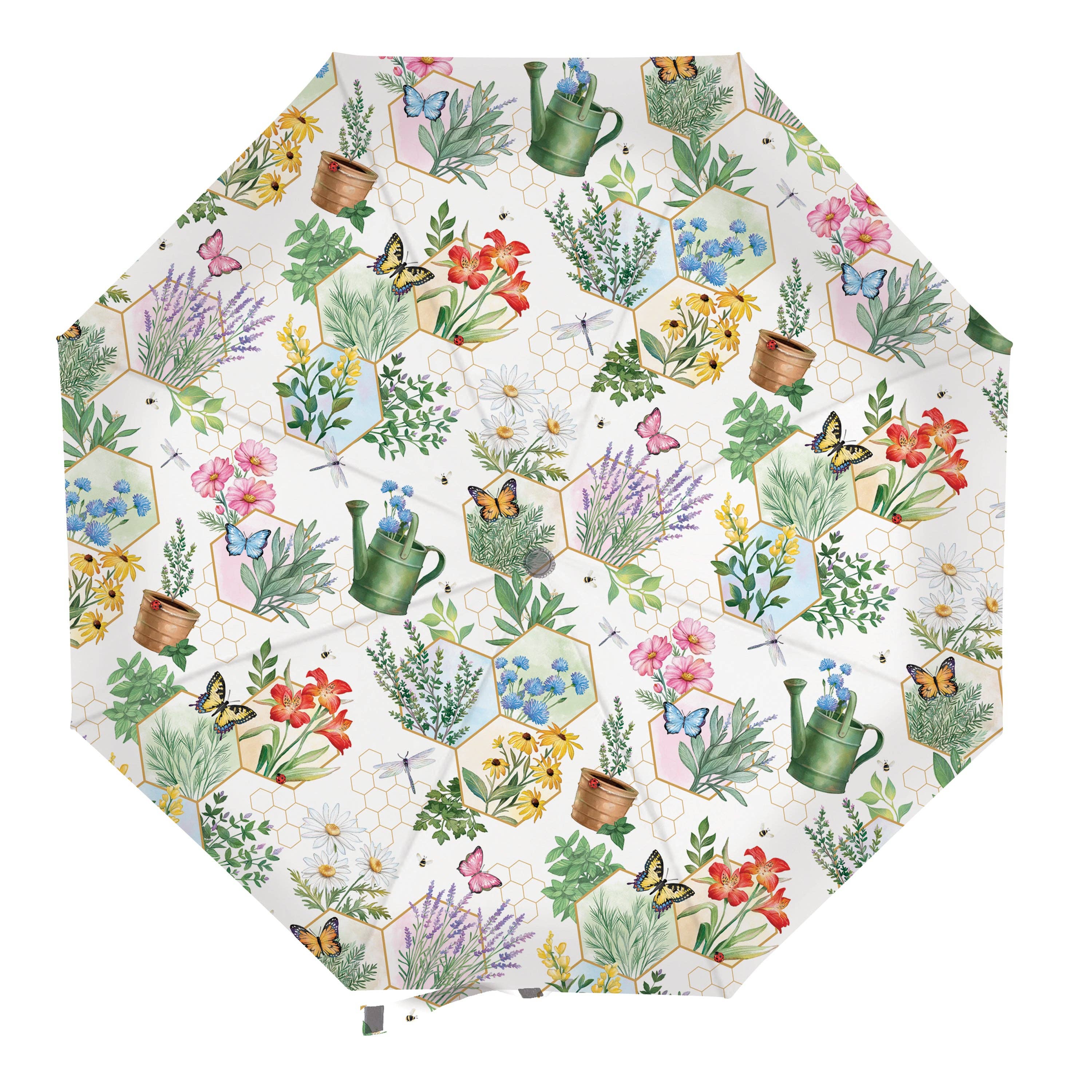 Evergreen Enterprises - Pollinator Garden Umbrella Manual Compact with Sleeve, Garde