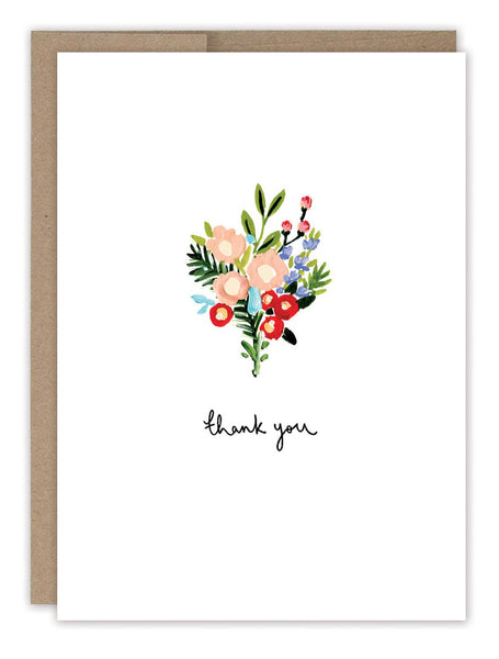 Flower Bouquet Thank You Card