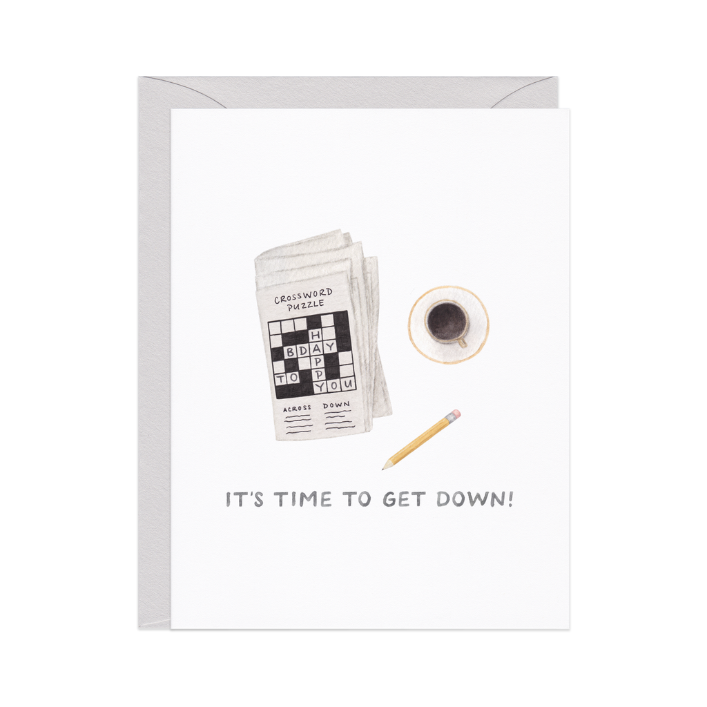 Crossword And Coffee Birthday Card
