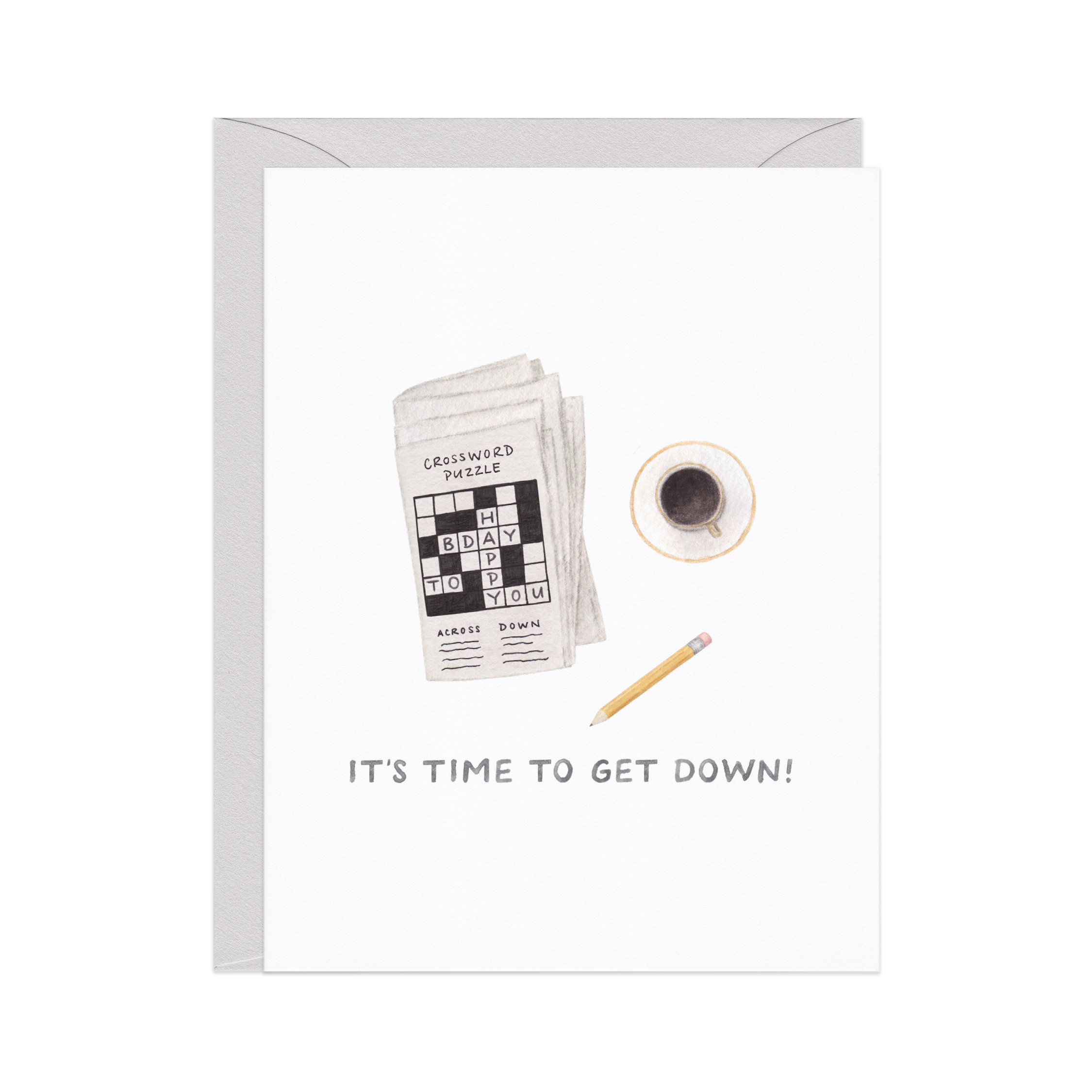 Crossword And Coffee Birthday Card