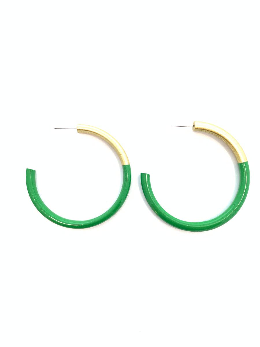 Lg Liz Hoops in Kelli Green