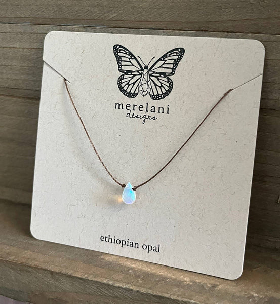 Ethiopian Opal Faceted Briolette Necklace