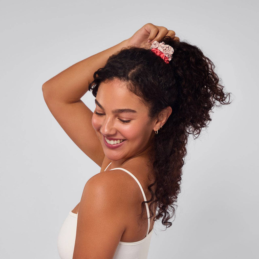 Satin Scrunchies 5pc Set | Cherry Blossom