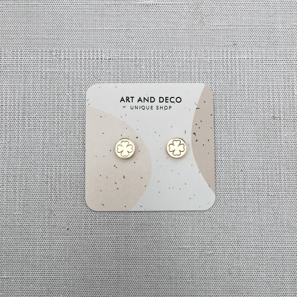 St. Patrick's Gold Clover Stud Earrings