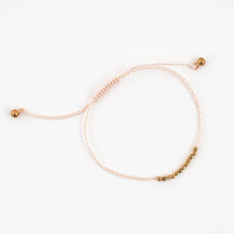 Brass Cube Slipknot Bracelet