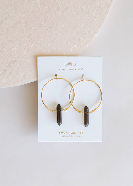 Hoops - Smoky Quartz