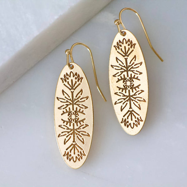 Oval Wild Flower Earrings