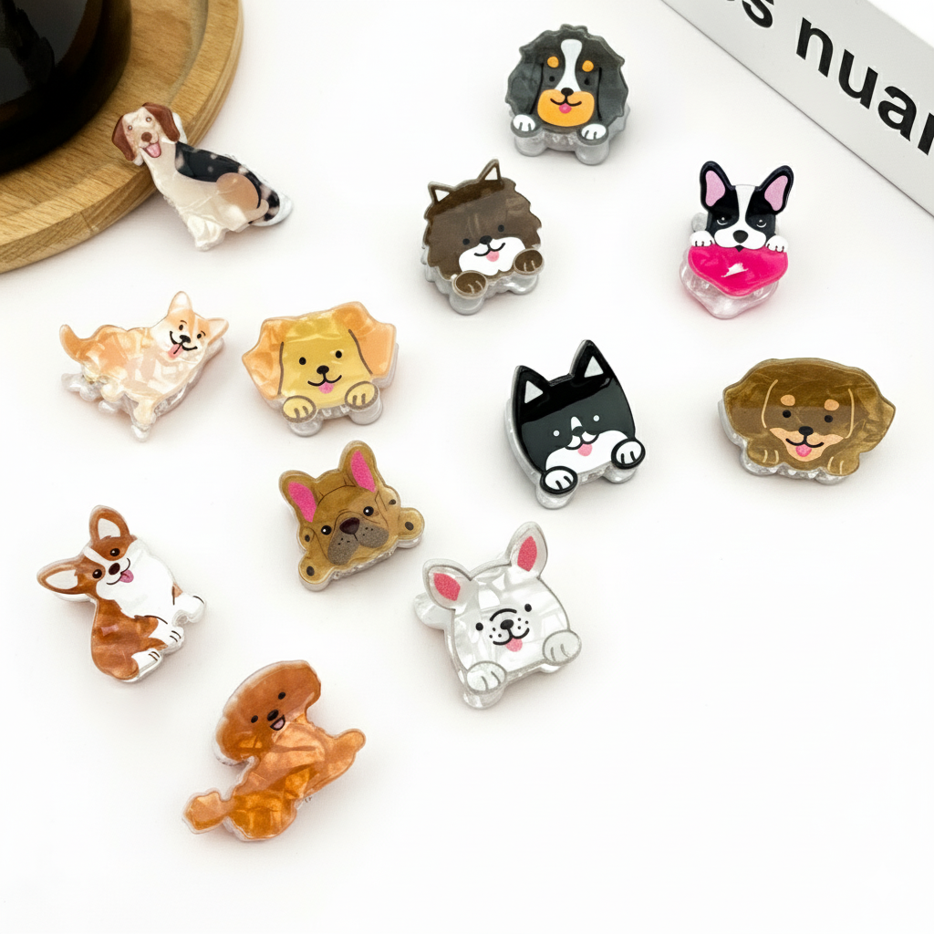 TheDivaSoap - Mini Dog Series Hair Claw Clips, Cute Puppy Animal Hair Clip