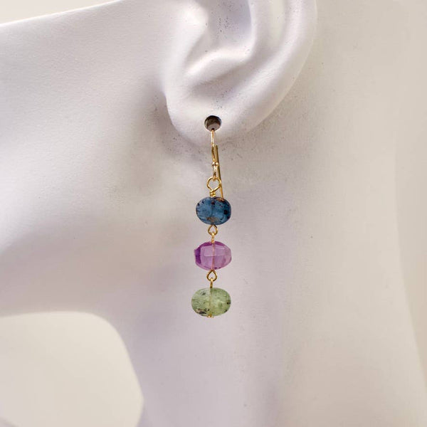 Mini Semi Stack Earrings: Smoky/Lab