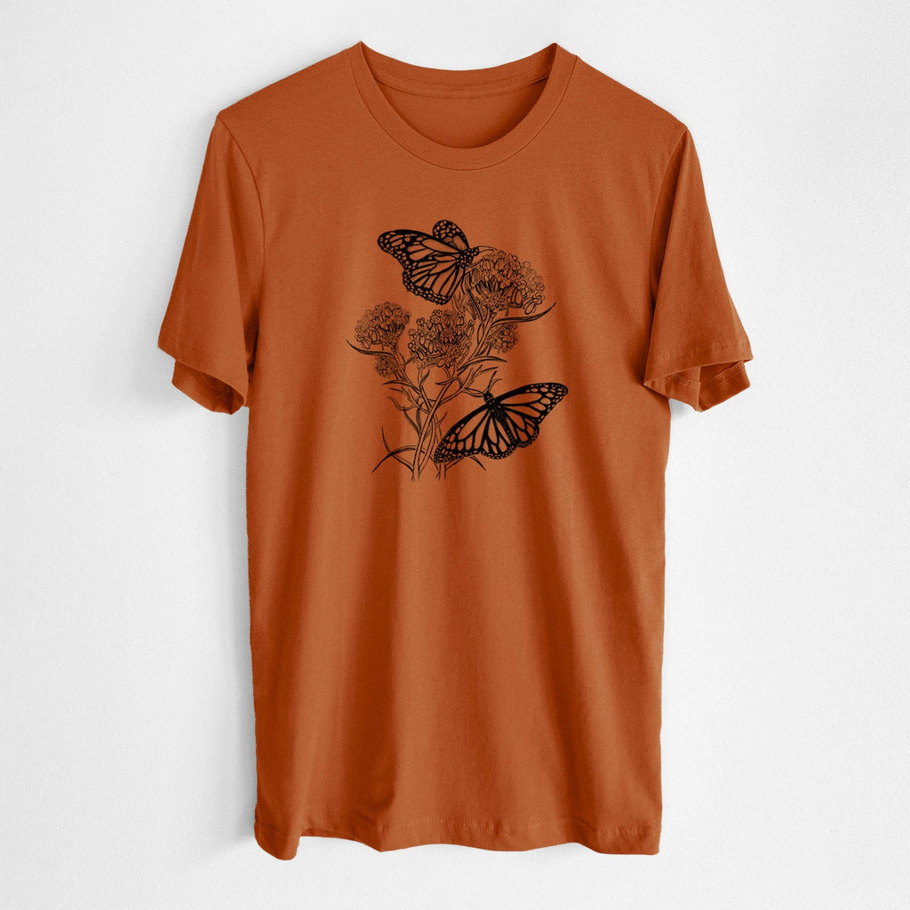 Because Tees - Narrowleaf Milkweed with Monarchs - Lightweight 100% Cotton Unisex Crewneck