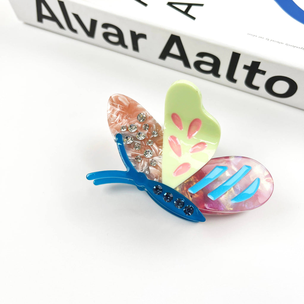 TheDivaSoap - Colorful Cartoon Butterfly Claw Clip Diamond Hair Clips
