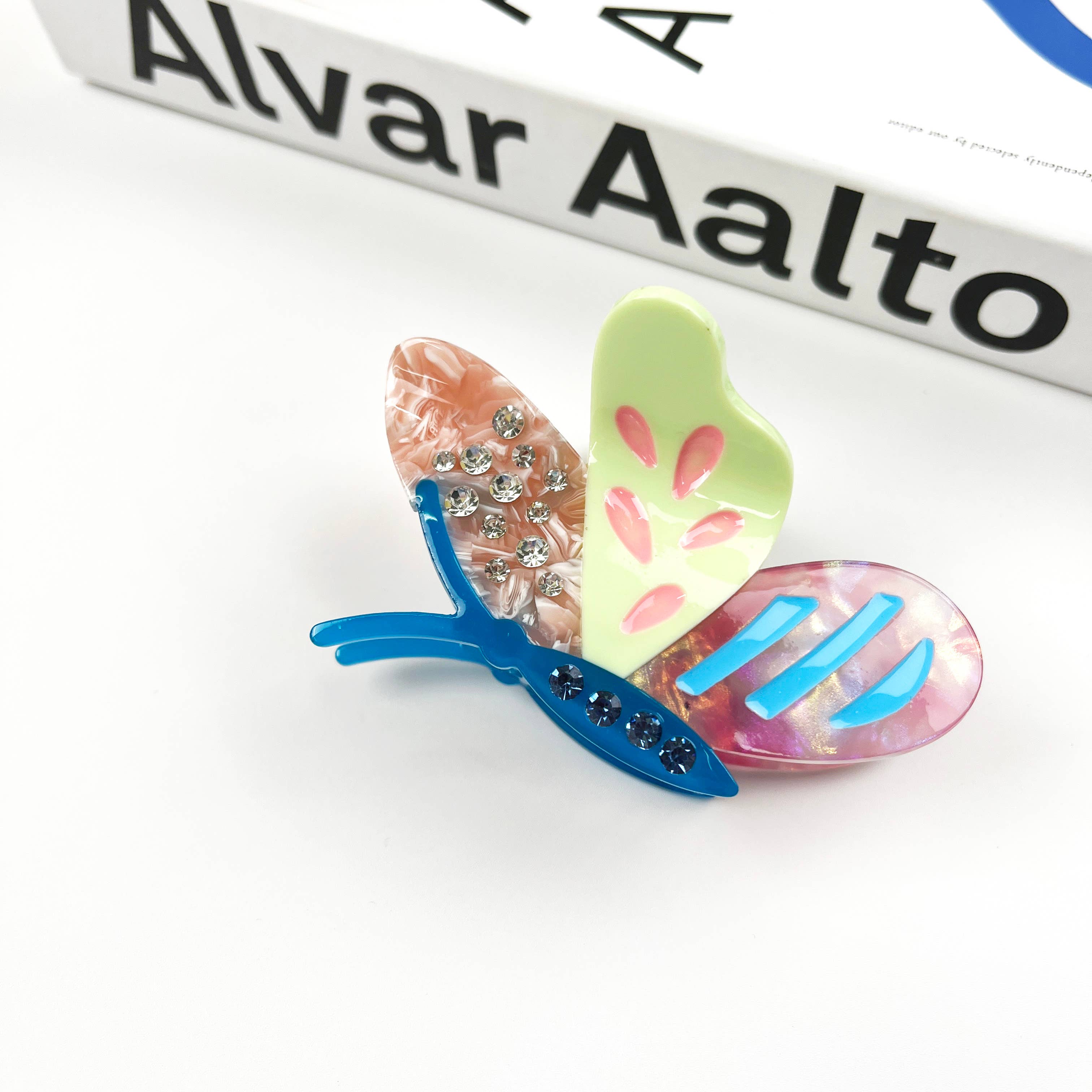 TheDivaSoap - Colorful Cartoon Butterfly Claw Clip Diamond Hair Clips