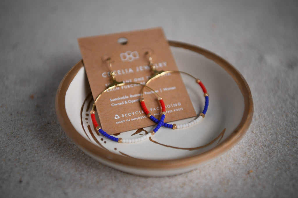 4th of July Seed Bead Earrings