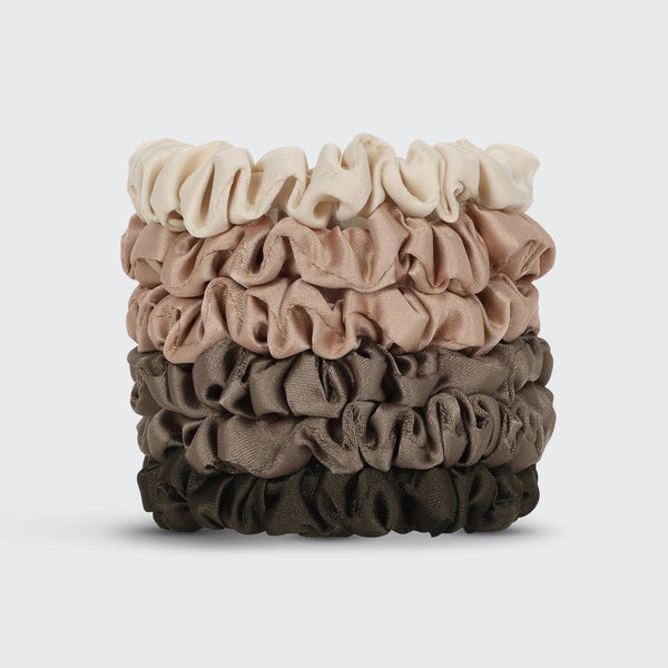 Petite Satin Scrunchies 6pc - Eucalyptus