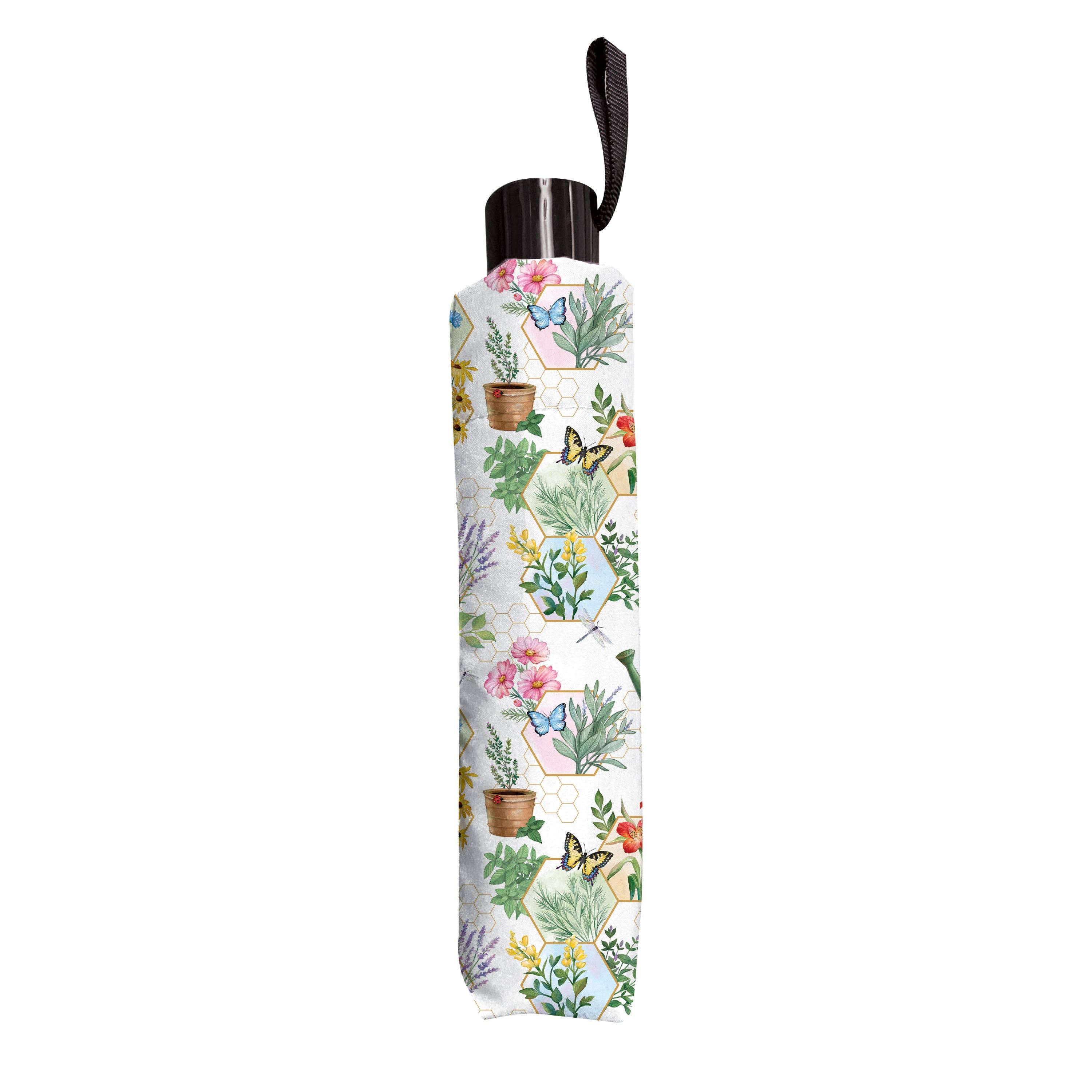Evergreen Enterprises - Pollinator Garden Umbrella Manual Compact with Sleeve, Garde