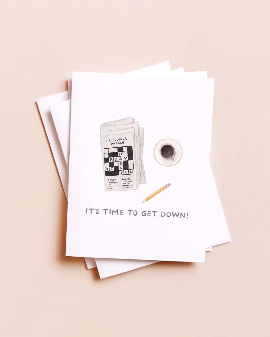 Crossword And Coffee Birthday Card