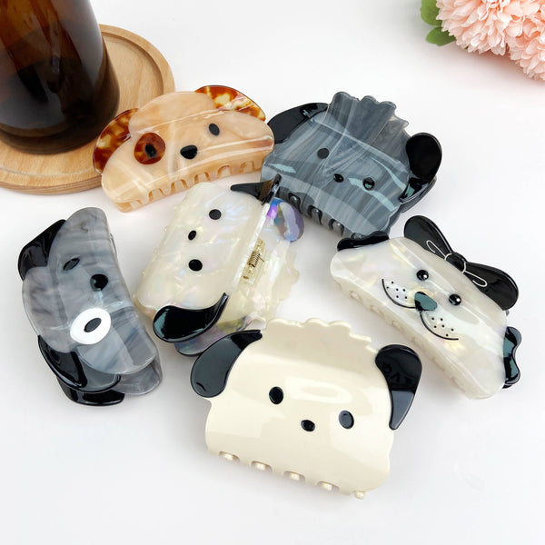 TheDivaSoap - Acetate Cartoon Dog Hair Clips: E