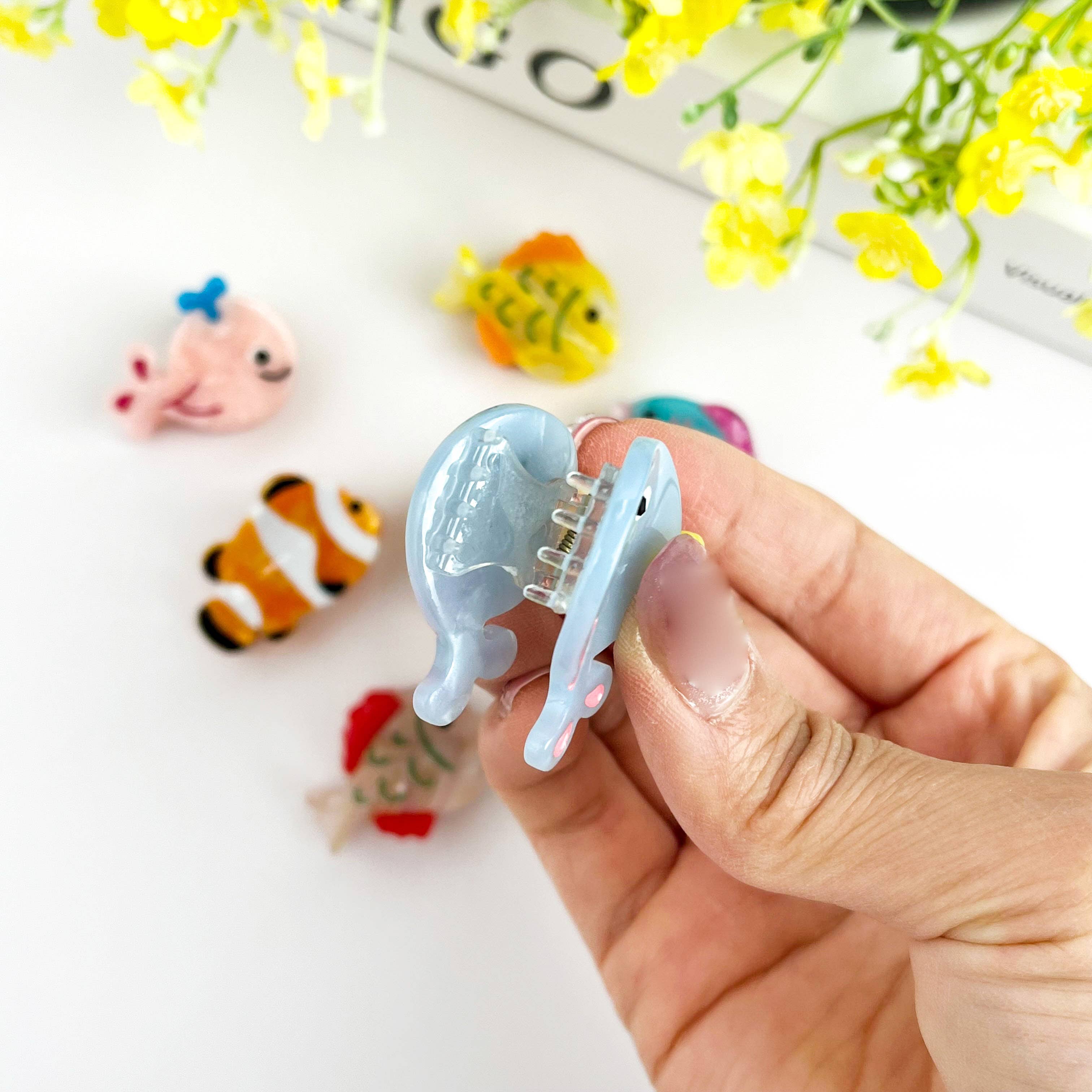 TheDivaSoap - Ocean Fish Mini Claw Clip, Whale Hair Clip