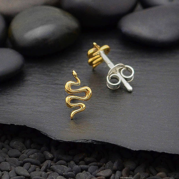 Snake Post Earrings- Sterling Silver