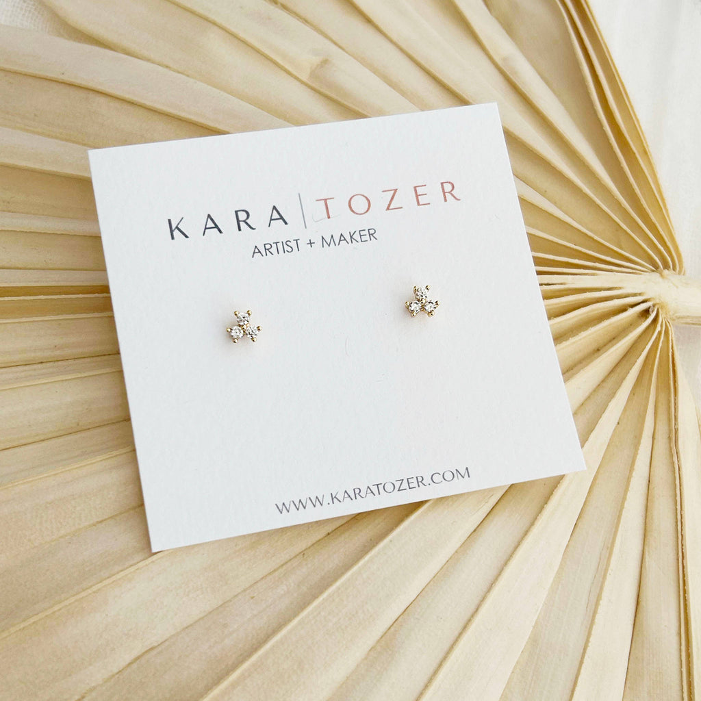 Dainty CZ Trinity Studs