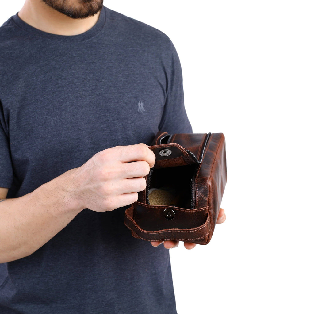 Leather Double Zipper Bag